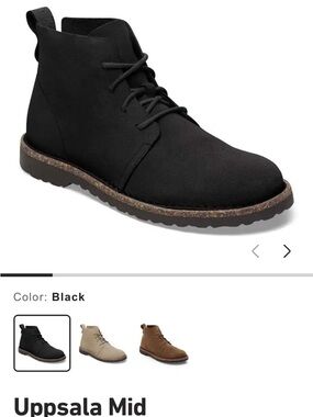 Birkenstock Uppsala Mid Black Lace-Up Ankle Boots